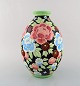 Charles Catteau (1880-1966) for Boch Freres Keramis, Belgium. Large art deco 
ceramic vase in cloisonné technique. Hand painted with flowers. 1920 / 30