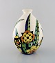 Charles Catteau (1880-1966) for Boch Freres Keramis, Belgien. Art deco 
keramikvase i cloisonné teknik. Håndmalet med blomster. 1920/30