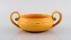 Kähler, Denmark. Sugar bowl in glazed stoneware. Beautiful yellow uranium glaze. 
1930 / 40