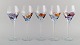 Papillon / Casa Grande, Tiffany. Five large mouth-blown wine glasses. 1980