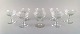 Baccarat, France. Eight Armagnac champagne glasses in mouth blown crystal glass. 
Produced in the period 1952-1986.
