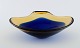 Murano bowl in blue and smoke colored mouth-blown art glass. Italian design, 
1960