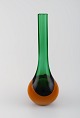 Large Murano vase in mouth-blown art glass with narrow neck. Italian design, 
1960