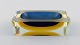 Firkantet Murano skål i mundblæst kunstglas. 1960