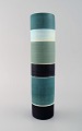 Carl-Harry Stålhane for Rörstrand. Large cylindrical Tema vase in glazed 
ceramics. Striped design. Mid 20th century.
