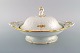 Large Meissen porcelain lidded tureen with flowers and foliage in relief and 
gold decoration. 20th century.
