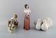 Lladro, Spain. Three porcelain figurines. 1970 / 80s.
