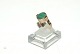 Elegant ladies ring with malachite in 14 carat gold and rotating head
