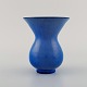 Vicke Lindstrand for Upsala-Ekeby. Vase in glazed ceramics. Beautiful glaze in 
shades of blue. 1950s.
