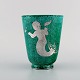Wilhelm Kåge for Gustavsberg. Argenta art deco ceramic vase decorated with 
mermaid and fish in silver inlay. Sweden 1940