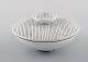 Stig Lindberg for Gustavsberg. Filigran lidded bowl in glazed ceramics with 
striped design. 1950