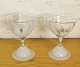 Pair of "Snowdrop" glass on white base