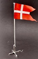 Sterling sølv (925s) flagstang 40 cm. med dannebrogs flag