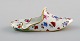 Antique Meissen slipper in hand-painted porcelain with floral motifs and  gold 
edge. 19th century.
