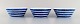 Jackie Lynd for Duka. Three bowls in glazed ceramics with blue striped 
decoration. Swedish design, early 21st century.
