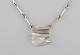 Lapponia, Finland. Modernist necklace in sterling silver with pendant. Finnish 
design. Dated 1980.
