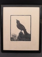 Johannes Larsen træsnit 42 x 37 cm. signeret. 