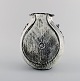 Svend Hammershøi for Kähler, Denmark. Vase in glazed stoneware. Beautiful gray 
black double glaze. 1930