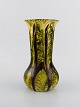 Upsala-Ekeby vase in glazed stoneware. Beautiful glaze in yellow and black 
shades. Swedish design, 1960s.
