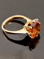 14 karat guld ring størrelse 53 med stor citrin