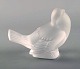 Lalique bird in clear frosted art glass. 1980s.
