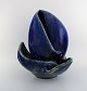 Gerda Åkesson (1909-1992), Denmark. Large and impressive, organically shaped 
unique sculpture in glazed ceramics. Beautiful glaze in deep blue shades. Dated 
1968.
