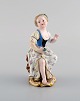 Antique Meissen figure in hand-painted porcelain. Girl with flowers. Late 19th 
century.
