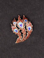 Sterling sølv broche 4,5 x 3,2 cm. med emalje