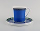 Gianni Versace for Rosenthal. Le Roi Soleil coffee cup with saucer in porcelain. 
Late 20th century.
