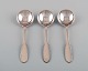 Three Evald Nielsen number 14 boullion spoons in hammered silver (830). 1920s.
