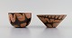 Ole Bjørn Krüger (1922-2007), Danish sculptor and ceramicist. Two unique bowls 
in glazed stoneware. 1960s / 70s.

