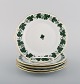 Five Herend Green Grape Leaf & Vine side plates in hand-painted porcelain. 
Mid-20th century.
