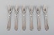 Six Georg Jensen Continental pastry forks in sterling silver.
