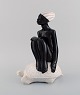 Mari Simmulson (1911-2000) for Upsala-Ekeby. Large figure in glazed stoneware. 
Negresse on turtle. Mid-20th century.
