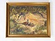 Oil painting with motif of pheasants and with gilded frame, with unknown 
signature from the 1930s. 
5000m2 showroom.