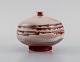 European studio ceramicist. Unique vase in glazed stoneware. Beautiful double 
glaze in pink and red shades. Late 20th century.
