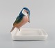 Paul Walther for Meissen. Art deco bowl in hand-painted porcelain modeled with 
kingfisher. 1930s.
