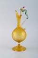 Barovier and Toso, Venice. Rare carafe with snake in mouth blown art glass. 
Italian design, mid 20th century.

