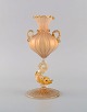 Barovier og Toso, Venedig. Sjælden organisk formet vase i mundblæst kunstglas. 
Italiensk design, midt 1900-tallet.
