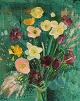 Hans Ripa (1912-2001), Swedish artist. Oil on canvas. Arrangement with flowers. 
1970