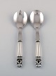 Georg Jensen Acorn salad set in sterling silver and stainless steel.
