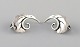 Georg Jensen style. A pair of leaf-shaped ear clips in sterling silver. Mid-20th 
century.
