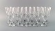 Baccarat, France. 11 art deco Assas red wine glassses in mouth blown crystal 
glass. 1930