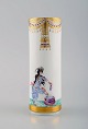 Meissen vase in hand-painted porcelain with motifs from One Thousand and One 
Nights. Late 20th century.
