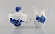 Royal Copenhagen Blue Flower Braided sugar bowl and cream jug. 1960s.
