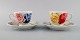 Emilio Bergamin for Taitù. Two Romantica coffee cups with saucers in porcelain 
with flowers. Italian design. Dated 1994.
