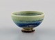 Berndt Friberg (1899-1981) for Gustavsberg Studiohand. Miniature bowl in glazed 
stoneware. Beautiful glaze in blue-green shades. 1960s.
