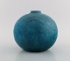 Raoul Lachenal (1885-1956), France. Round art deco vase in glazed stoneware. 
Beautiful glaze in turquoise shades. 1930s / 40s.

