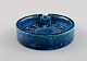 Aldo Londi for Bitossi. Lille skål i Rimini-blå glaseret keramik med geometriske 
mønstre. 1960