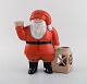 Lisa Larson for Jie. Large rare Santa Claus in glazed ceramics with lantern for 
tealight candle. Swedish design, late 20th century.
